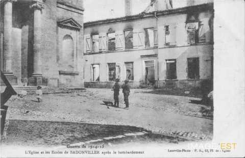 Eglise et écoles bombardes (Badonviller)